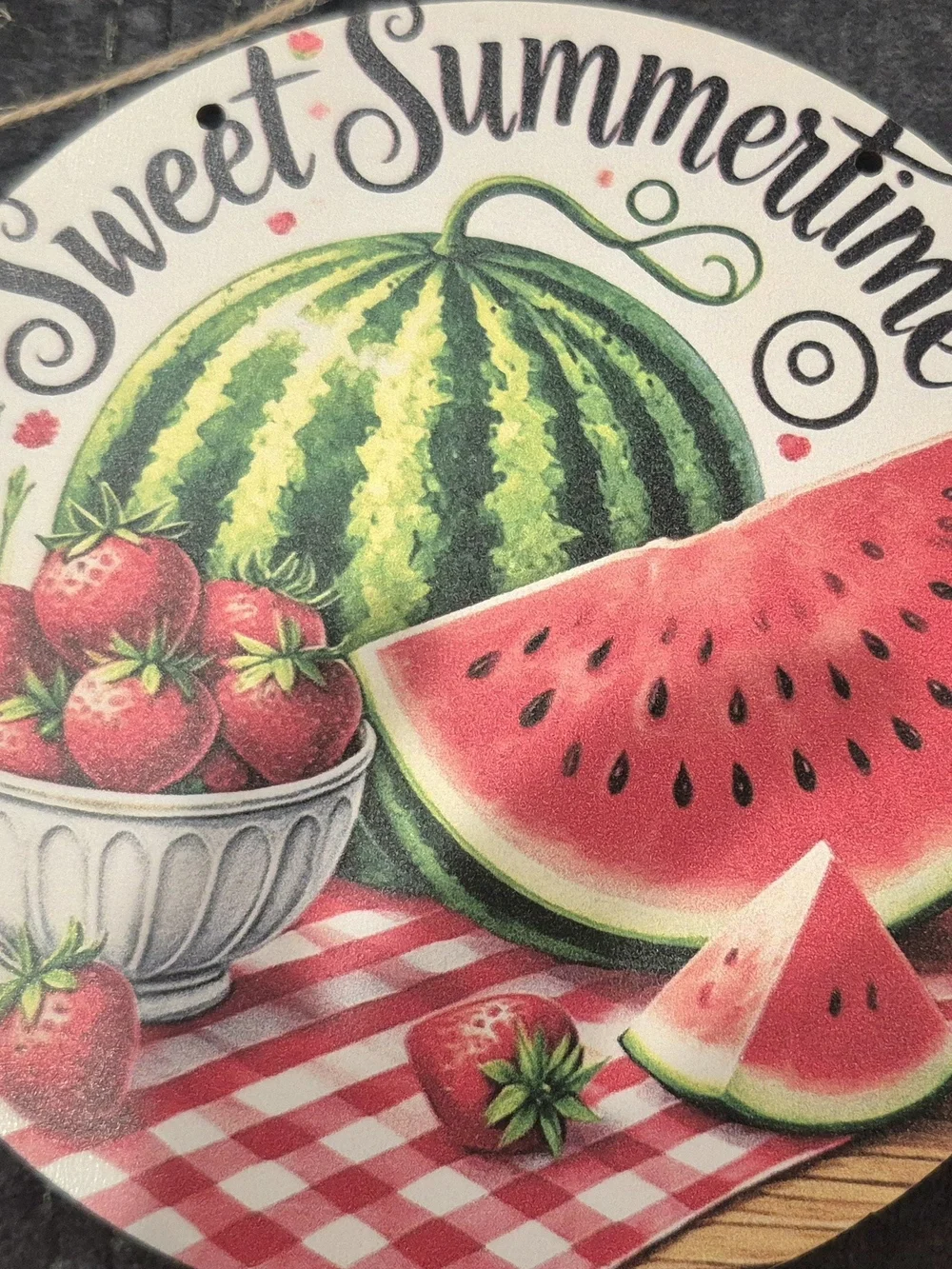 Sweet Summertime Watermelon & Strawberry Wall ART- Red Green DIY Swag, Wreath